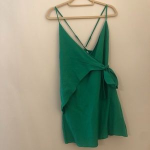 emerald green wrap dress